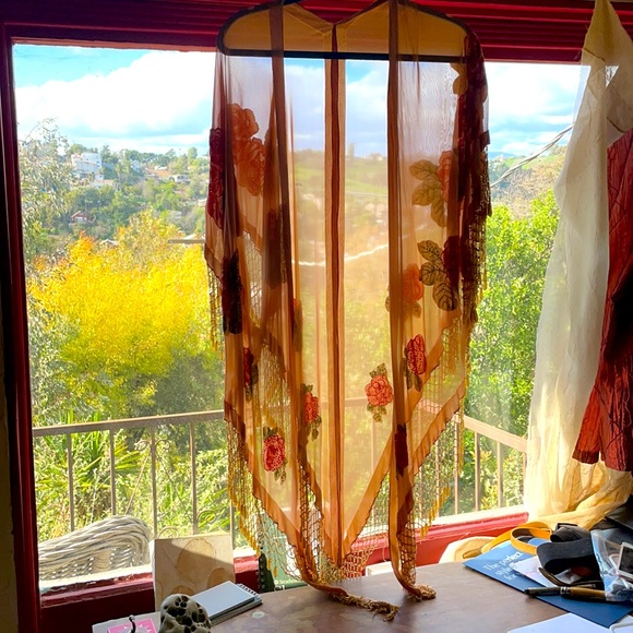 Bohemian Sheer Art Nouveau Shawl. - Picture 2 of 5